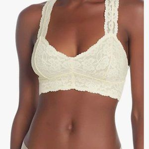 Free People Women's Galloon Lace Racerback Bra - Yellow X-Small